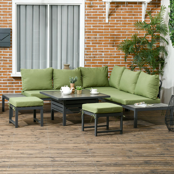 Brayden Studio 6 TLG. GartenmöbelSet, Outdoor Sitzgarnitur, Sitzgruppe